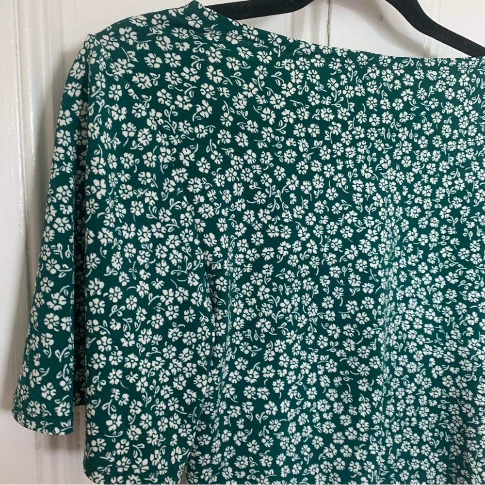 H&M Dark Green Floral Drawstring Top - Picture 11 of 15
